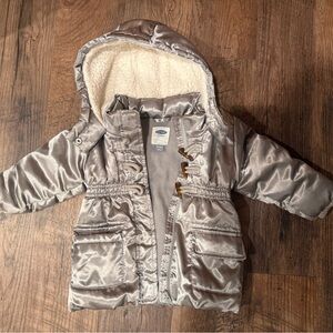 Old Navy Metallic Gray Hooded Jacket